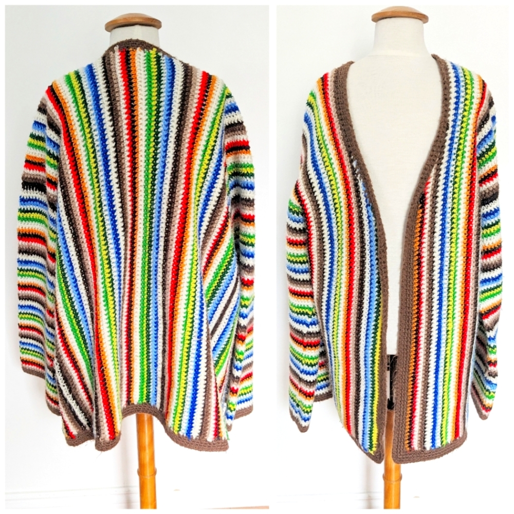 Rainbow Hand Knit Cardigan